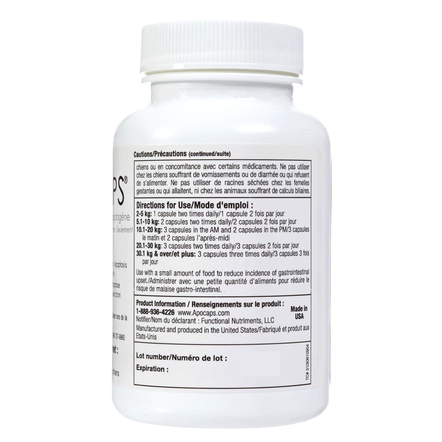 Apocaps CXE International Apoptogen Formula for Dogs (90 capsules)