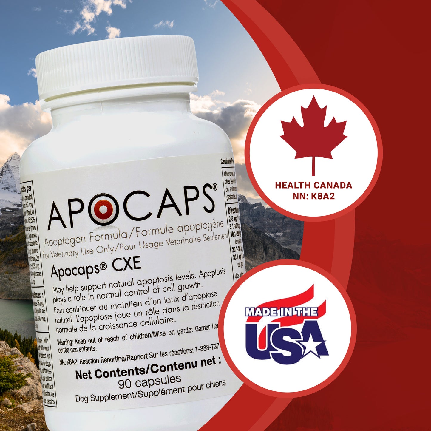 Apocaps CXE International Apoptogen Formula for Dogs (90 capsules)